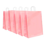 Bolsa De Papel Para Regalos Color Pastel X5u (22x30)