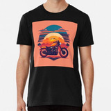 Remera Bobber Bike Illustration Sunset Orange Background ALG