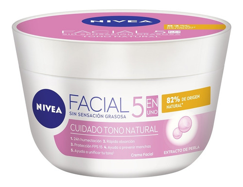 Crema Facial Hidratante Aclarante Nivea 5en1 Fps 15 375 Ml