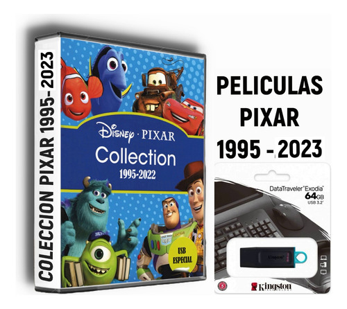 Peliculas De Pixar 1995 -2023 Y Cortos En Full Hd En Usb