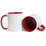 Mugs Vasos Pocillos Personalizados Logo Color Interno Rojo