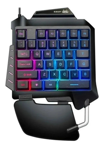 Teclado Gamer Uma Mão Rgb Led Single Handed Usb Notebook Pc 