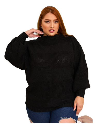 Blusa De Frio Grosso Modelo Grande Plus Size Tricô Manga