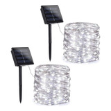 Barra De Luz Led Solar Blanca De 30 M, Paquete De 2 Unidades