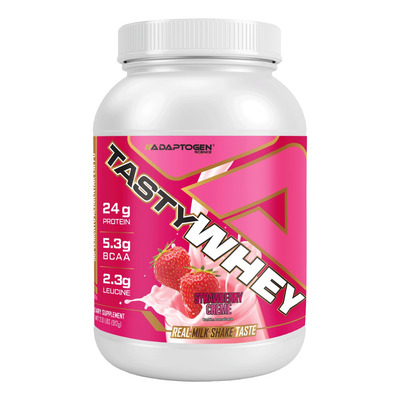 Suplemento En Pó Adaptogen Science Tasty Whey Gourmet Proteínas Sabor Morango X 900g