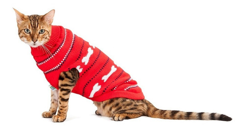 Abrigo Para Mascotas. Sweater Rayado Rojo P/mascota. Kaspet