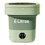 Mini Lavadoras Portátil Cubeta Plegable + Centrifugado Verde