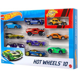 Caixa Com 10 Carrinhos Hot Wheels Sortidos - Mattel C/1 Raro