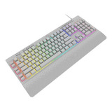 Teclado De Membrana Gamer K512rgb Shiva White Blanco Español Latinoamérica