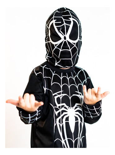 Disfraz Traje De Venom Spiderman Hombre Araña Negro