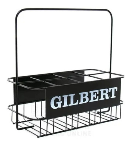 Canasto Gilbert Metal Para 8 Botellas Caramañolas