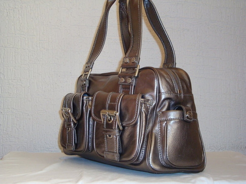 Bolsa Michael Kors Hutton Leather Metallic Duffle