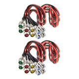 2x 10mm 12v Led Luz Indicadora Bombilla Piloto Panel Coche