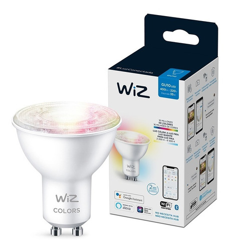 Lampara Led Dicroica Gu10 Wifi Color 4.9w Wiz Rgb