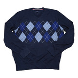 Sueter Tommy Hilfiger Grande L Azul Figuras