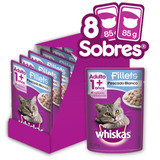 Whiskas Alimento Húmedo Gato Pescado Blanco 8 Sobres 85g