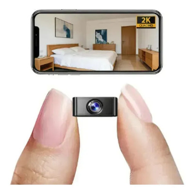 2k Mini Cámara Espía Inalámbrico Wifi Recargable Con Batería Cámaras De Seguridad 2k Full Hd Con Visión Nocturna 5 Horas De Duración De La Batería Negro | Meses sin interés