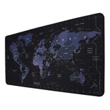 Mouse Pad Gamer 90x40cm Impermeable Base De Goma Mapa Negro