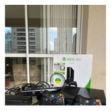 Xbox 360 E Console 1538, 500gb, Preto Fosco + 2 Controles + 1 Kinect + 4 Jogos + Headset Com Fio