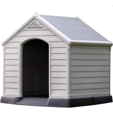 Casinha De Cachorro Grande Pet Plástico Dog House Premium Cor Cinza