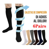 Calcetines De Compresión (6 Pares) 15-20 Mmhg Para Mujeres Y