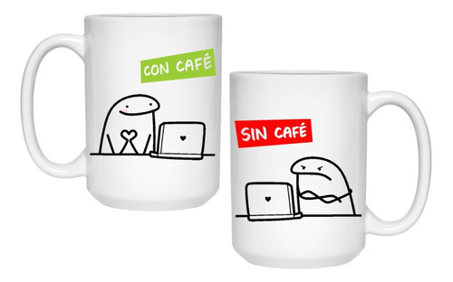 Tazón Taza Diseño Meme Flork Con Café Sin Café 450ml 