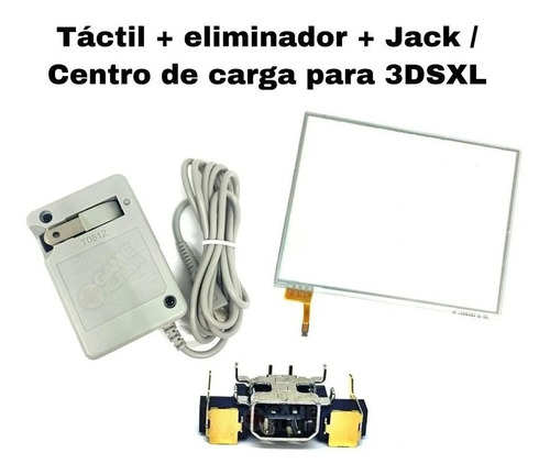 Jack, Centro De Carga + Tactil + Eliminador Nintendo 3ds Xl