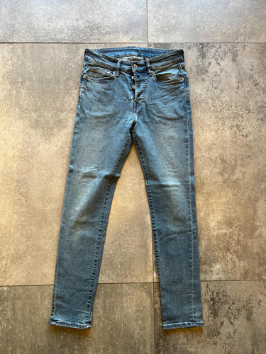 Jean H&m Celeste Hombre Talle 30x30 Skinny