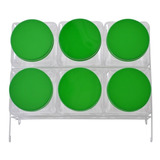 Baleiro De  Plastico Transparente 6 Bocas Verde 