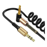 Cable Audio Auxiliar 3.5 Espiral Uso Rudo Resorte Universal