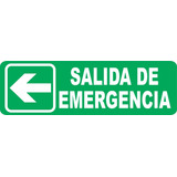 Cartel Linea Evacuacion Salida De Emergencia Izquierda 10x25