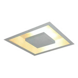 Plafon De Embutir Luz Indireta Alumínio Com Lâmpada 50x50 Cor Luz Brinde Amarela 110v/220v