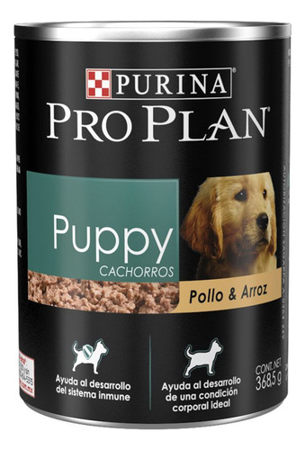 Purina Proplan Puppy Complete Alimento Húmedo Lata Sabor Pollo Y Arroz 368.5gr