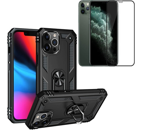 Case Armor + Película Full Compatível Com iPhone 11 Pro Max