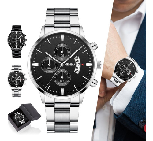 Reloj De Pulsera Metal Casual De Negocios Para Moda Hombre