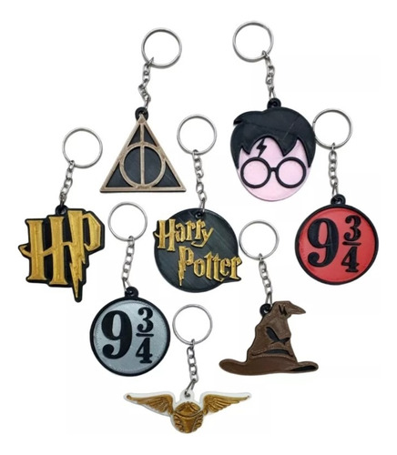 Llaveros Harry Potter, Sombrero, Snitch, Anden, Logo, Casas