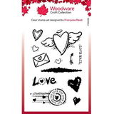 Scrapbook Sellos Silicona Woodware Love Carta Corazon 9x9cm