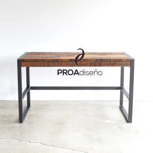 Escritorio Mesa Industrial Madera Y Hierro - Mod.olivo L140