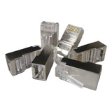 Conector Blindado Plug Rj45 Cat5e, Gigabit, 10 Piezas