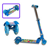 Patinete Infantil Menina - Rosa Metal 3 Roda C/ Led Promoção