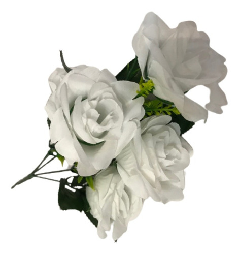  Rosas Blancas Flores Artificiales X 5  Deco Pack X 15 Ramos