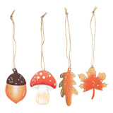 Sing F Ltd 24 Decoraciones Colgantes De Madera De Otoño, Hoj