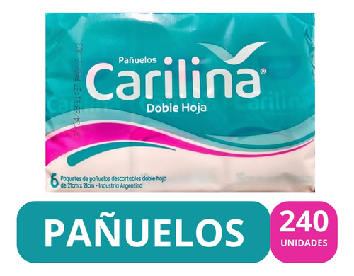 Carilina Pañuelos Doble Hoja X 24 Paquetes De 10 Descartable