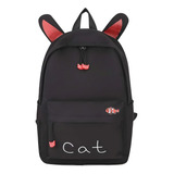 Mochila Con Orejita Gato Bolso Escolar Kawai Juvenil Cat R&c