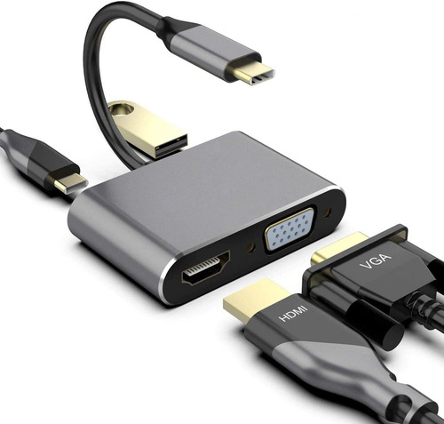 Adaptador Usb-c A Hdmi Vga | Usb 3.0, Vga 1080p | Mac Y Mas