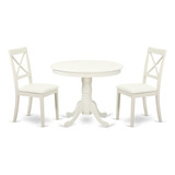 East West Furniture Anbo3-lwh-lc - Juego Moderno De 3 Pieza.