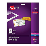 Papel Para Plastificar Avery Self Laminating Cards, Imprimib