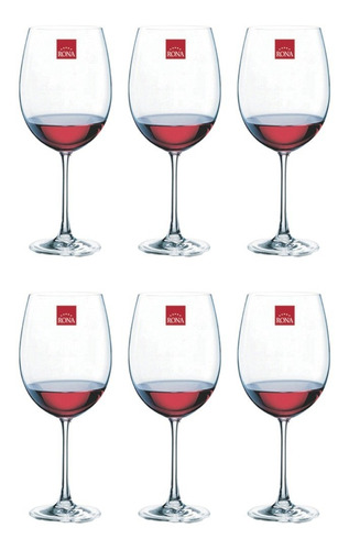 Set X 6 Copa Degustacion Rona Cristal 610 Ml Copon De Vino