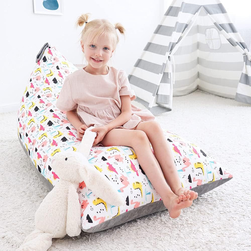 Convetu Bean Bag Sillas Para Niños 8-12 Niñas Dinosaurio Ros