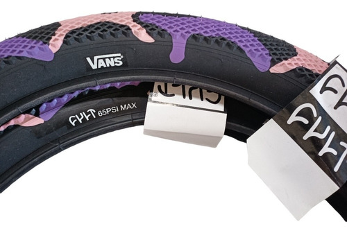 Par Llantas Bmx Trucos Marca Cult Vans 65psi Purple Camo Color Violeta